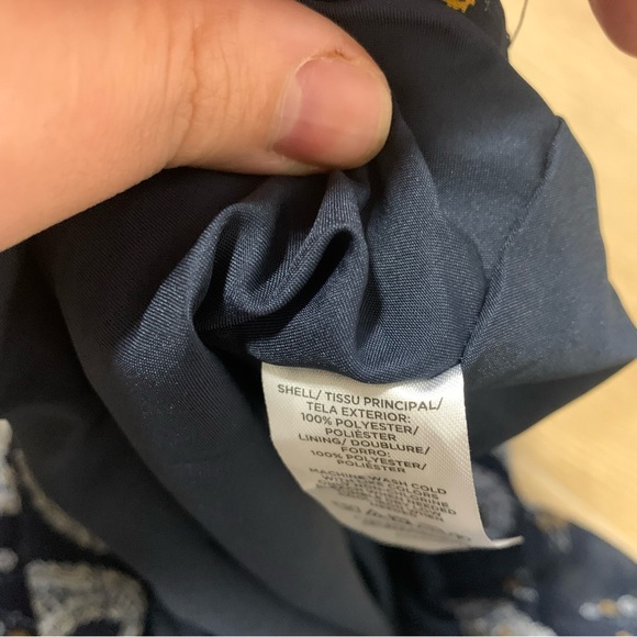 NWOT L LOFT Outlet Paisley Print Ruffled Flowy Lined Navy Mimi Skirt - Picture 4 of 10